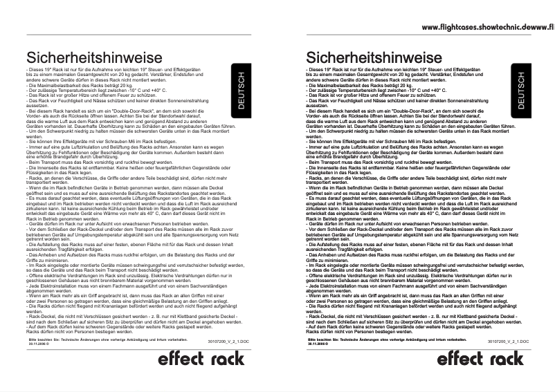 Imagen de la primera página del manual del dispositivo Effect Rack CO DD