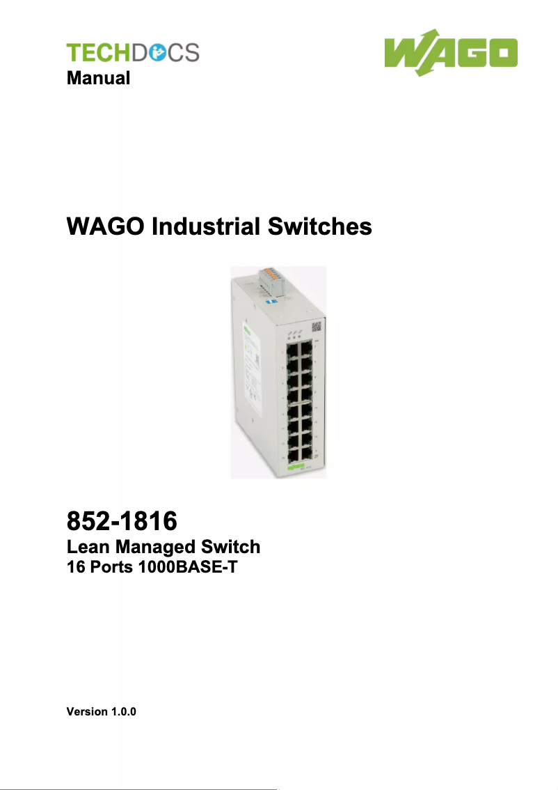 Página 1 del manual Manual de usuario Wago 852-1816