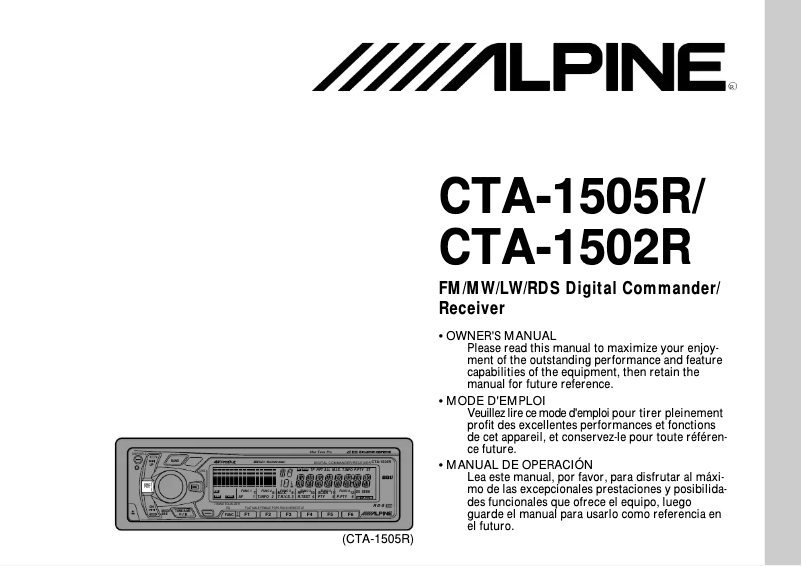 Página 1 del manual Manual de usuario Alpine CTA-1505R