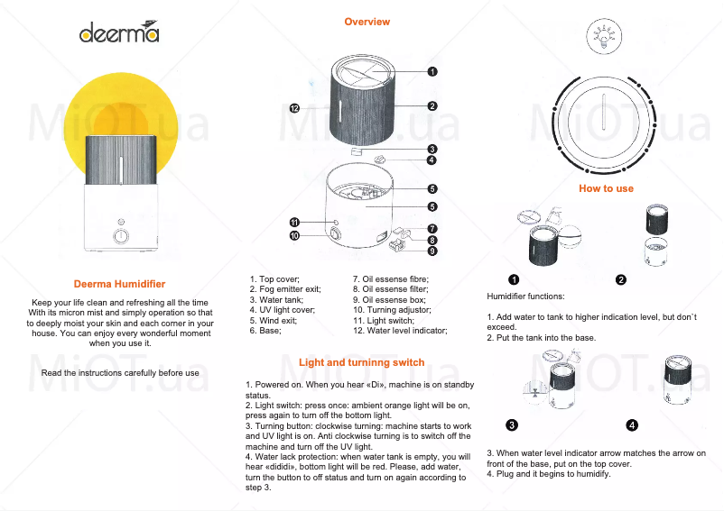 Página 1 del manual Manual de usuario Xiaomi Deerma Humidifier