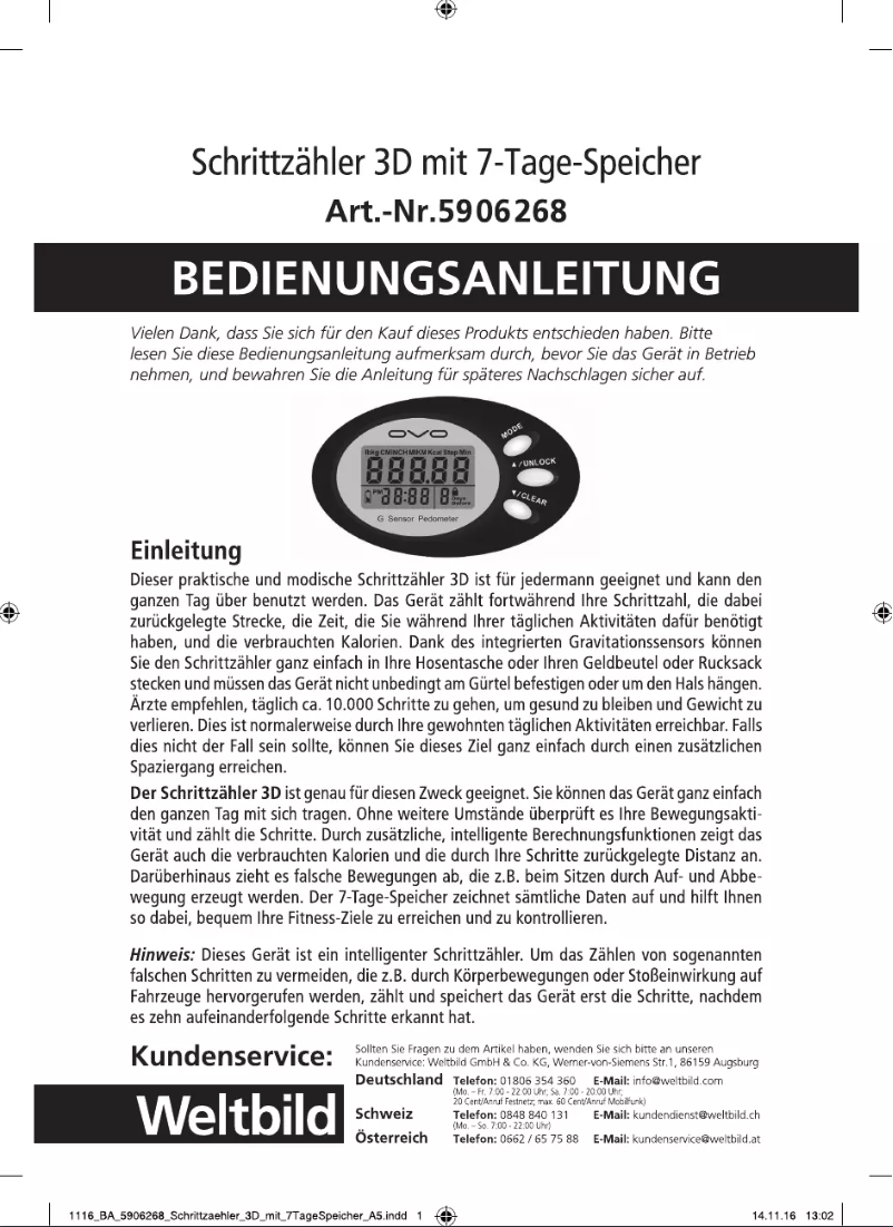 Imagen de la primera página del manual del dispositivo 59 06 268