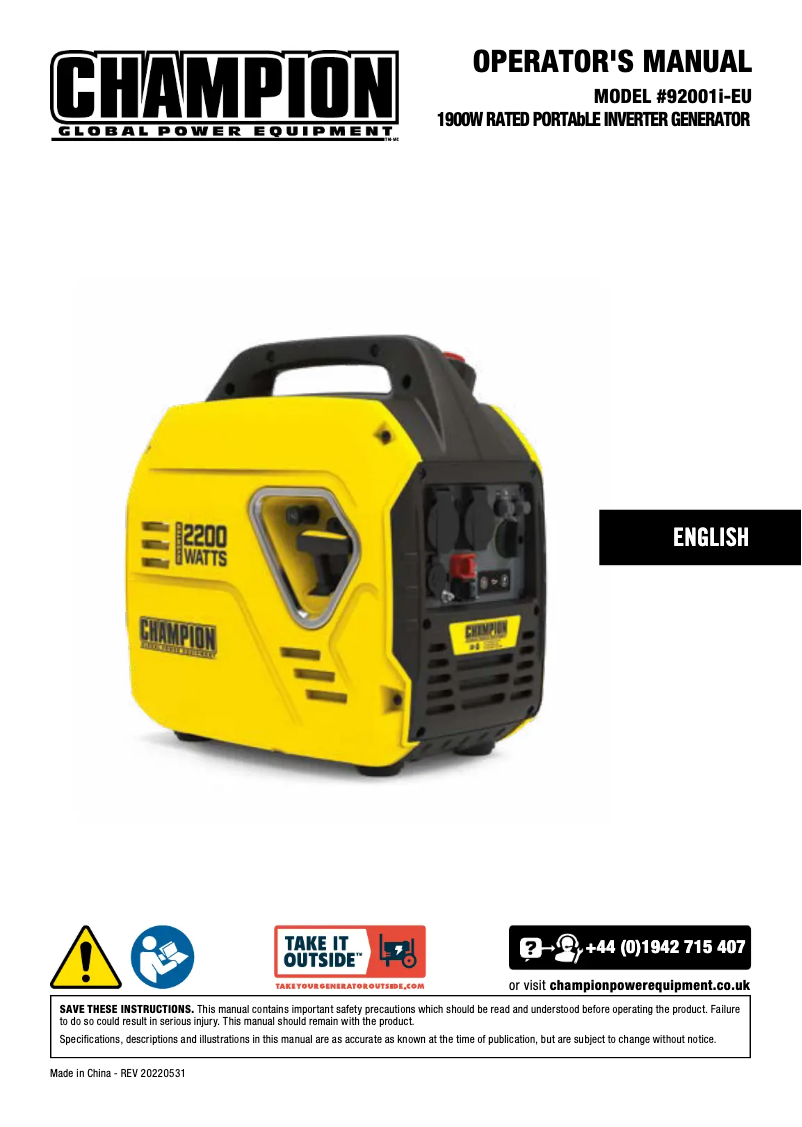 Imagen de la primera página del manual del dispositivo 92001i