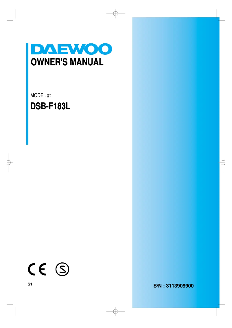 Página 1 del manual Manual de usuario Daewoo DSB-F183L