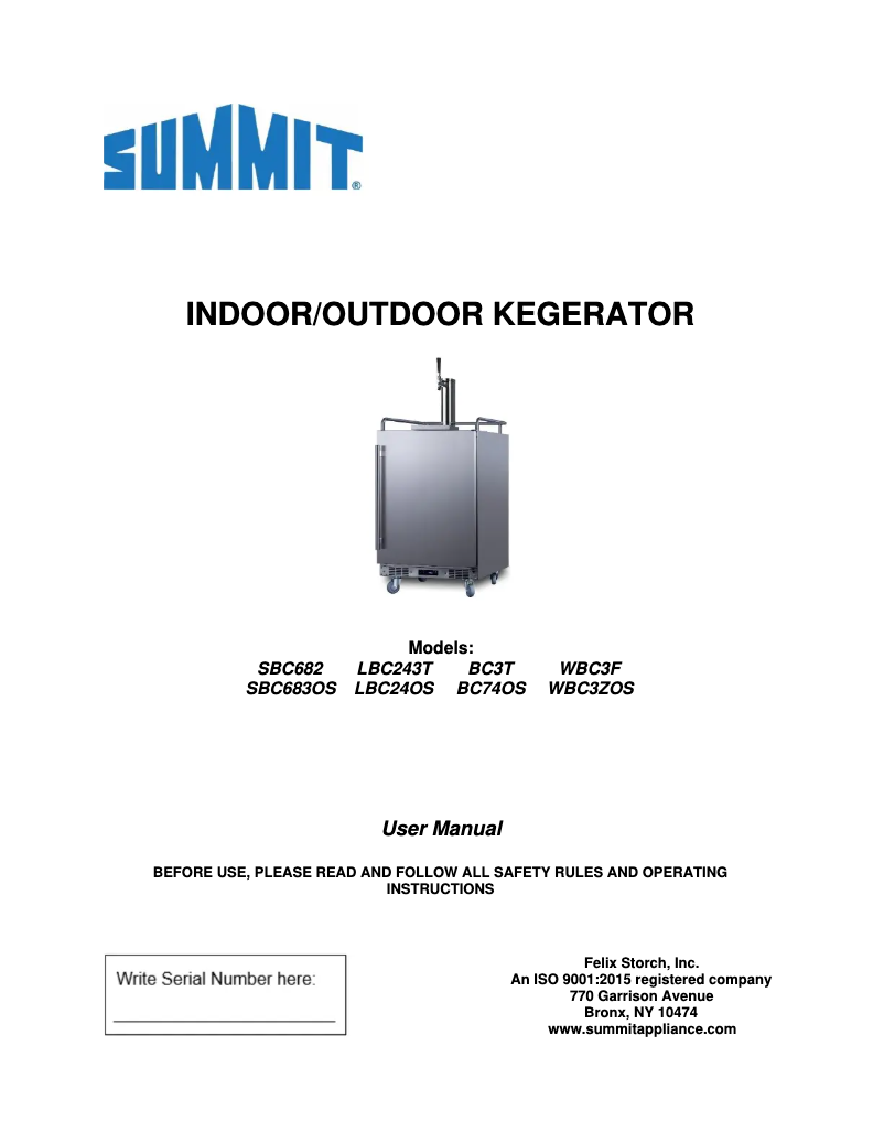 Página 1 del manual Manual de usuario Summit SBC683OS