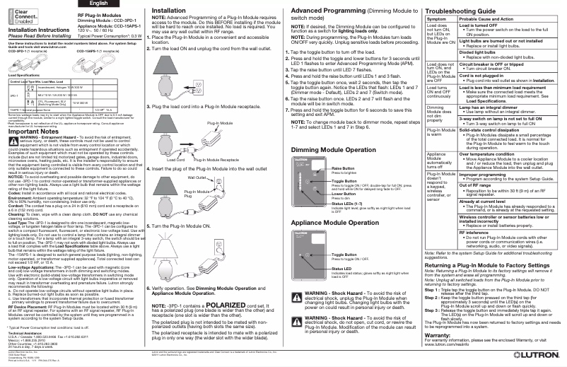 Imagen de la primera página del manual del dispositivo CCD-15APS-1