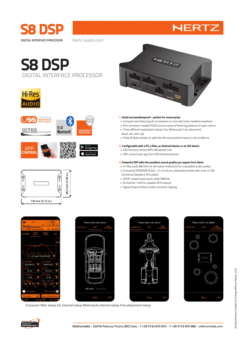 Imagen de la primera página del manual del dispositivo S8 DSP