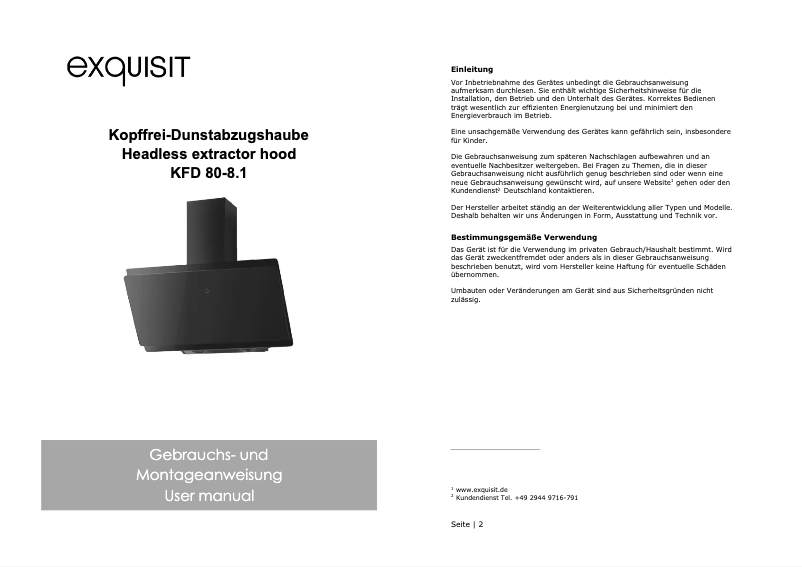 Página 1 del manual Manual de usuario Exquisit KFD 80-8