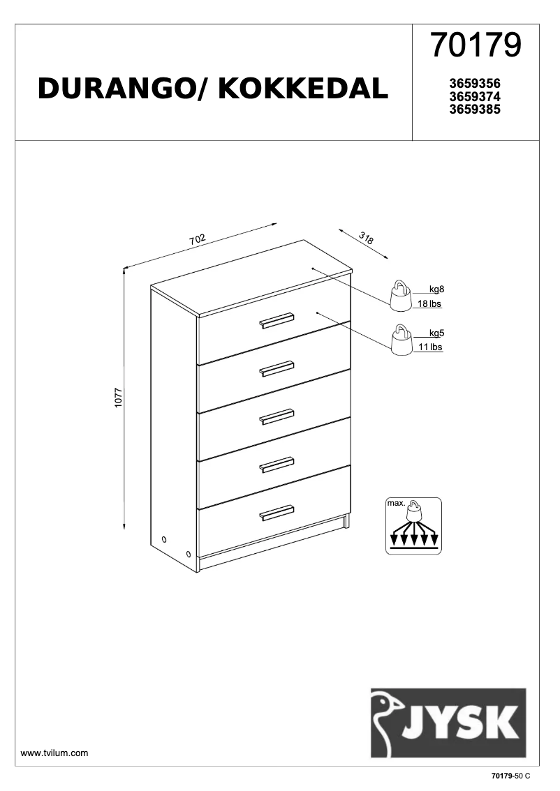 Imagen de la primera página del manual del dispositivo Kokkedal (71x108x32)