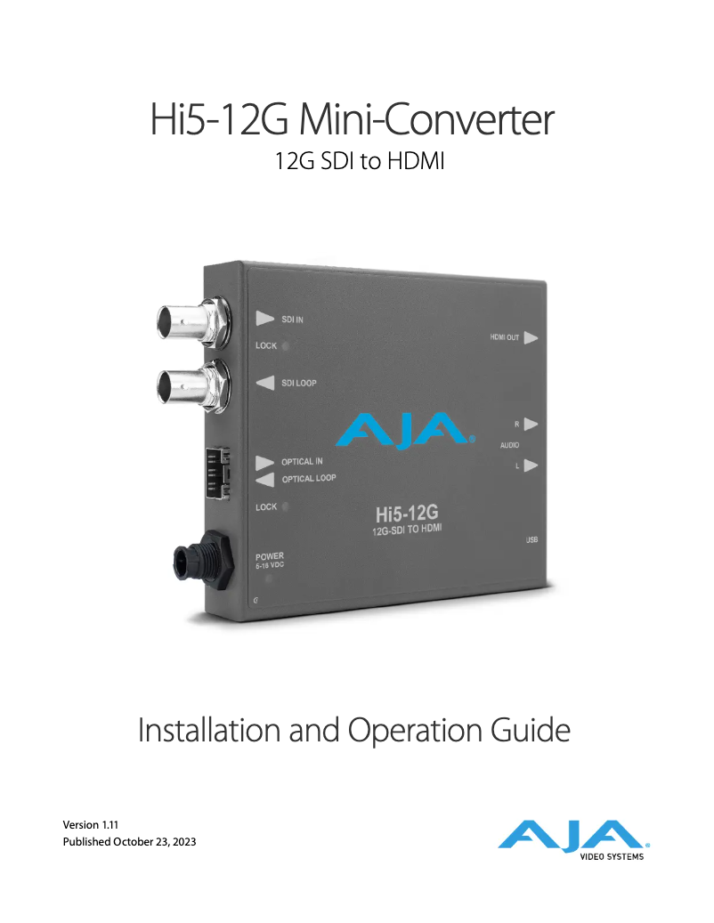Imagen de la primera página del manual del dispositivo HI5-12G-TR