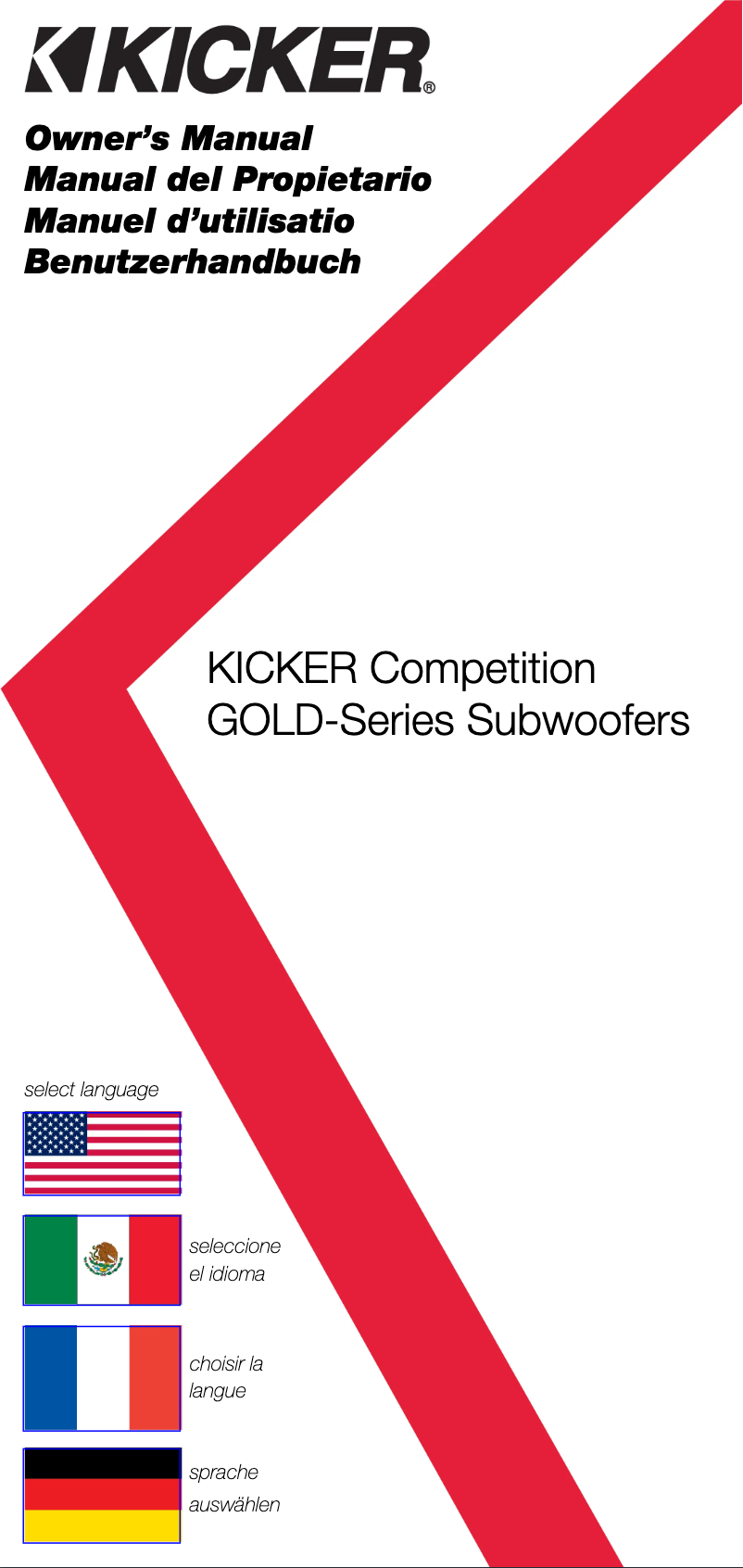 Página 1 del manual Manual de usuario Kicker Competition Gold 50GOLD154