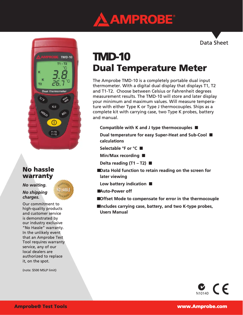 Imagen de la primera página del manual del dispositivo TMD-10
