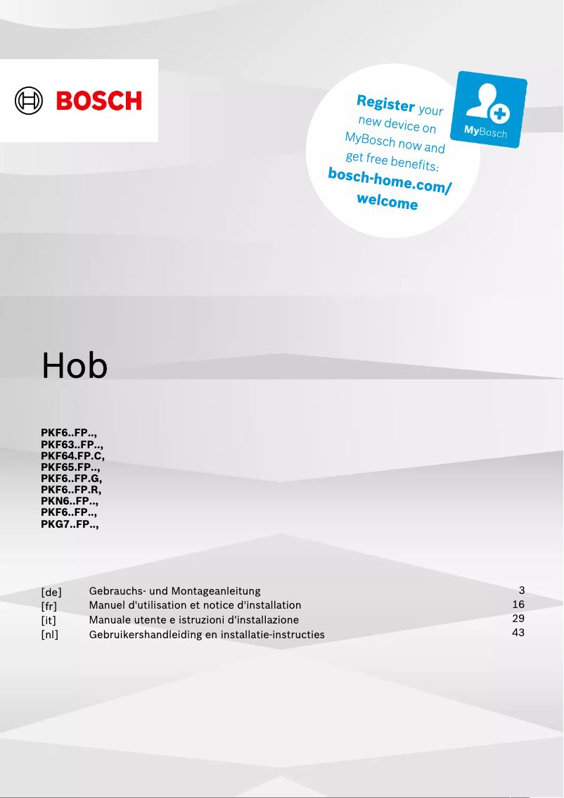 Imagen de la primera página del manual del dispositivo PKF631FP3E