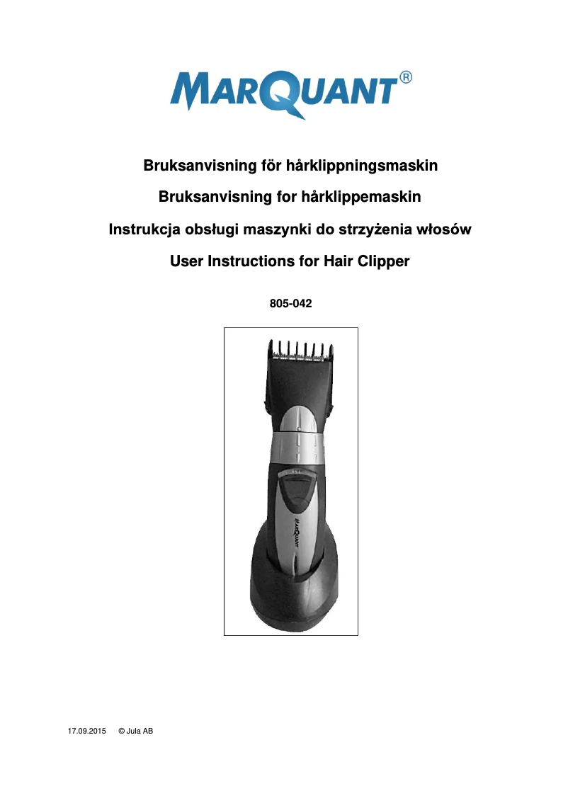 Imagen de la primera página del manual del dispositivo 805-042