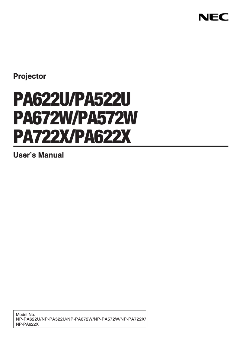 Imagen de la primera página del manual del dispositivo NP-PA622U-13ZL
