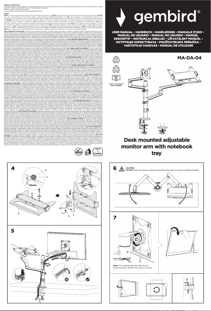 Imagen de la primera página del manual del dispositivo MA-DA-04