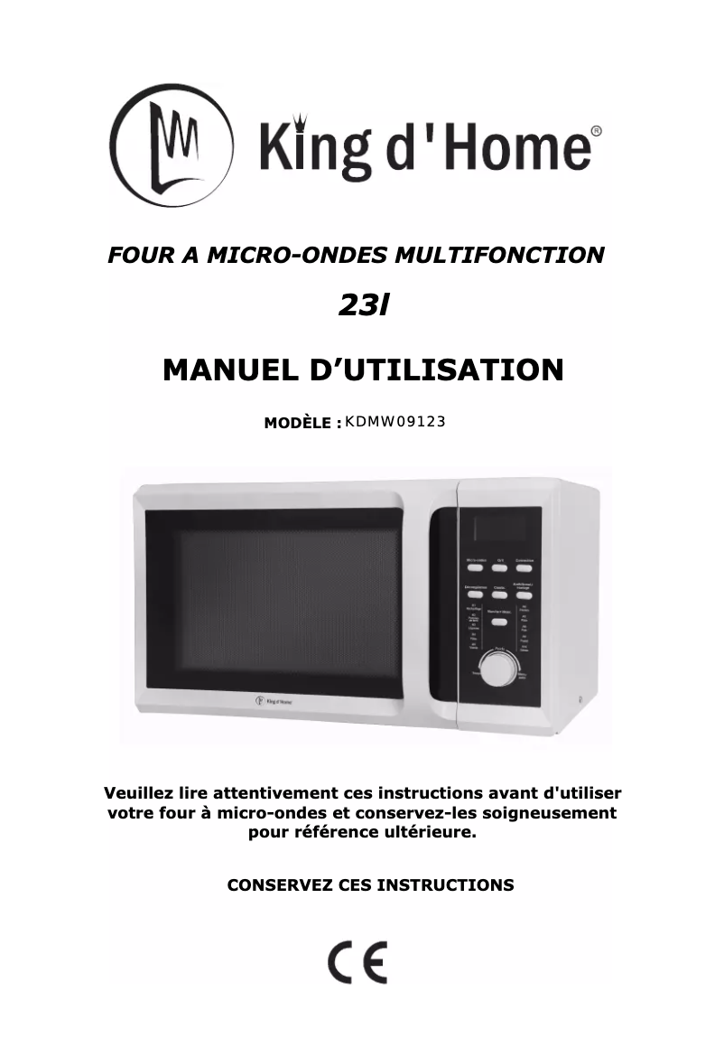 Página 1 del manual Manual de usuario King D'Home KDMW09123