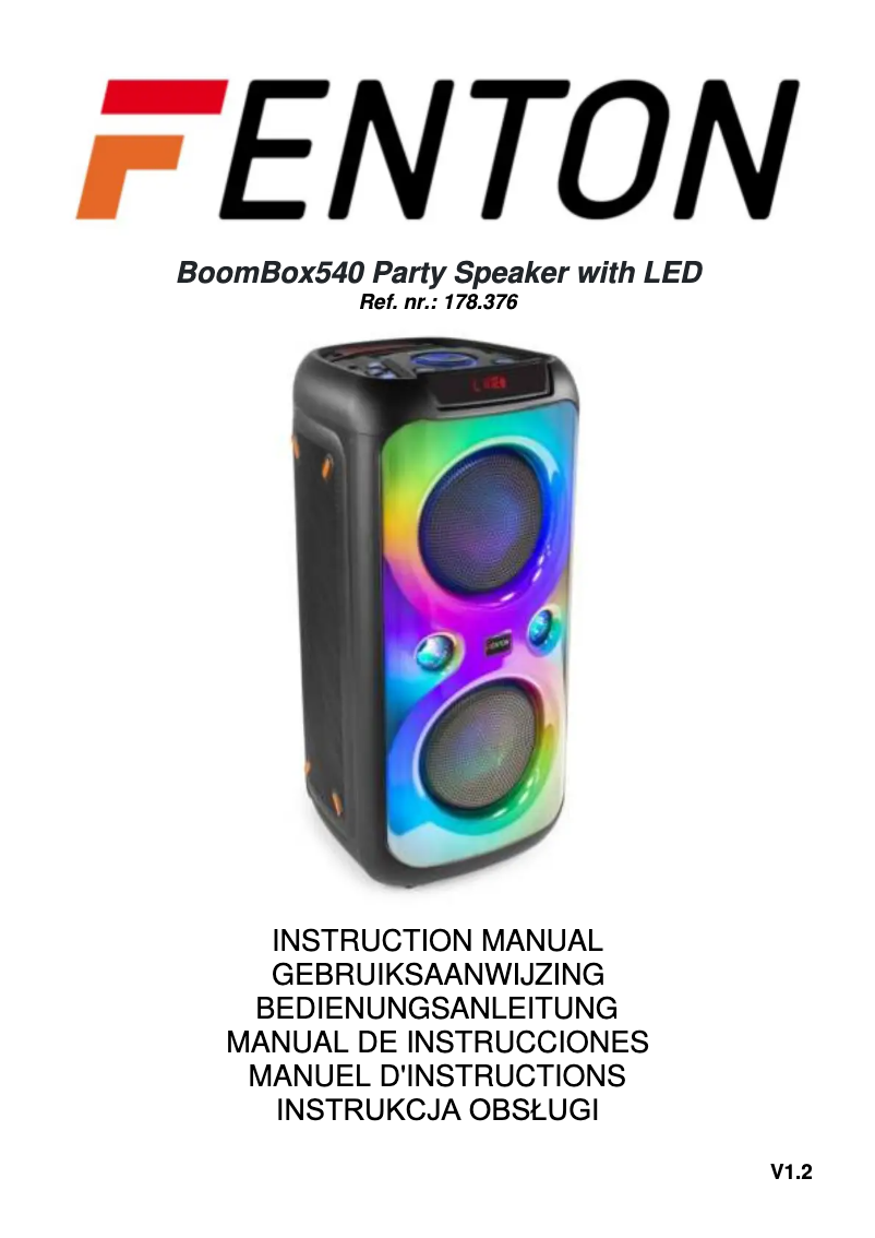 Página 1 del manual Manual de usuario Fenton BoomBox540
