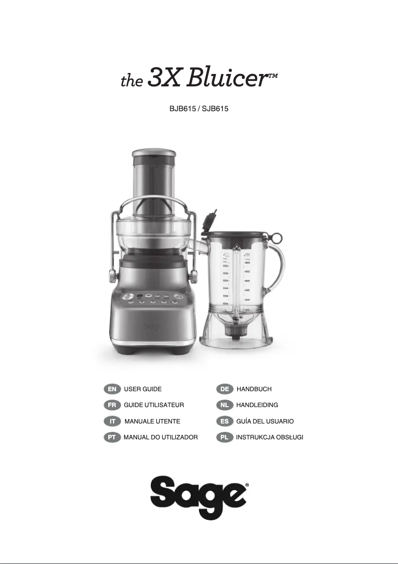 Página 1 del manual Manual de usuario Sage the 3X Bluicer SJB615