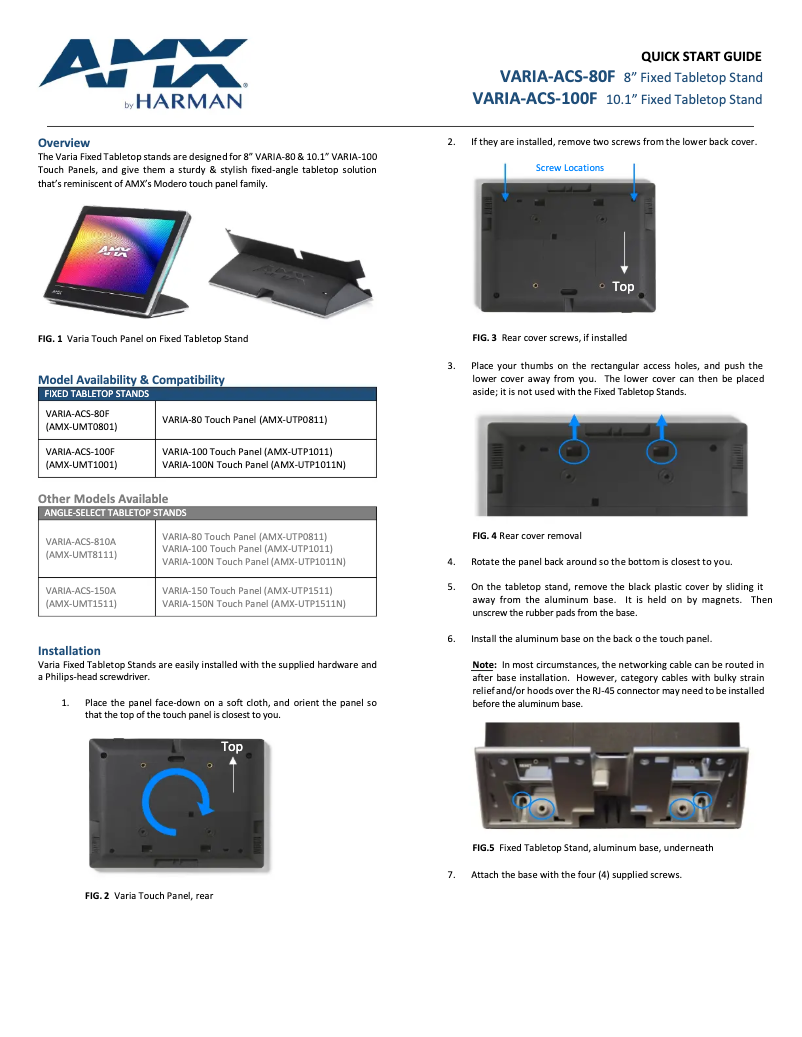Página 1 del manual Manual de usuario AMX VARIA-ACS-80F