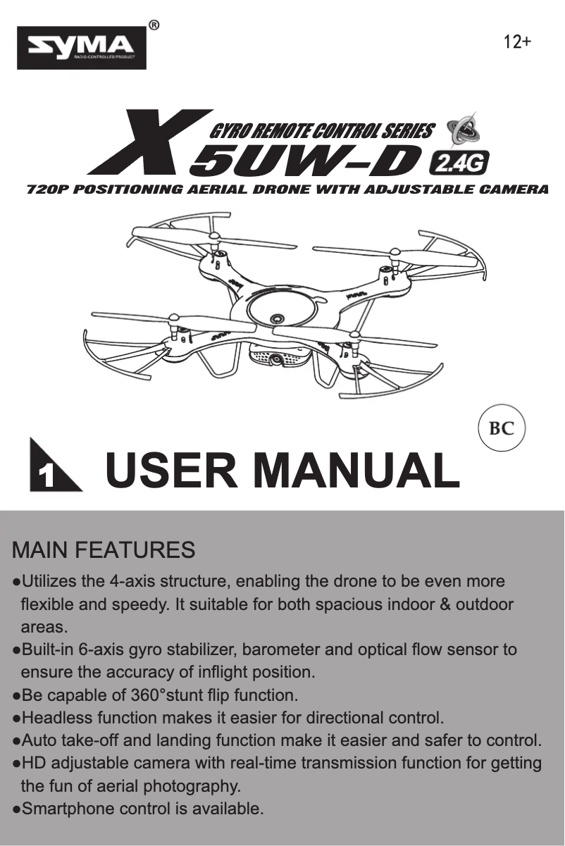 Página nº 1 - Manual de usuario Syma X5UW-D