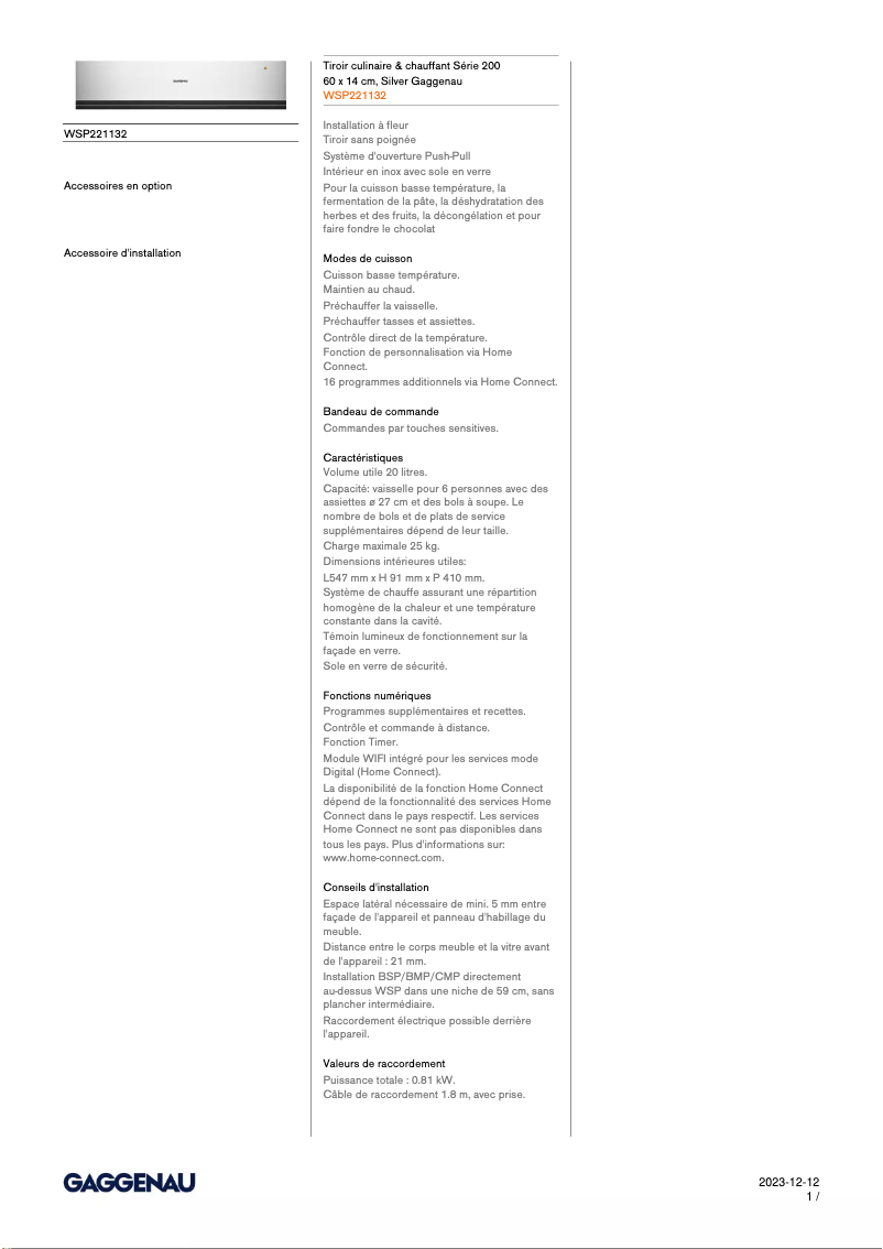Imagen de la primera página del manual del dispositivo WSP221132