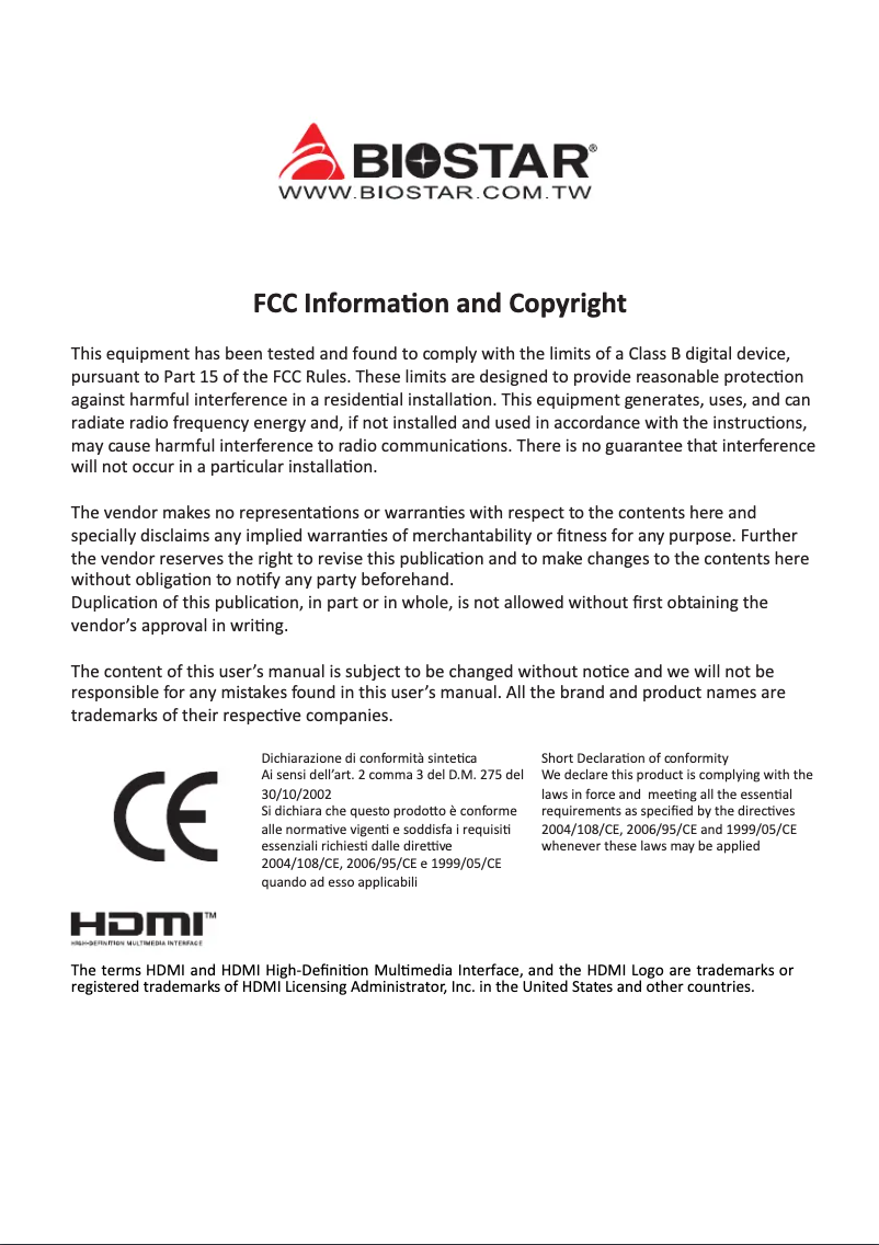 Página 1 del manual Manual de usuario Biostar B760M-Silver