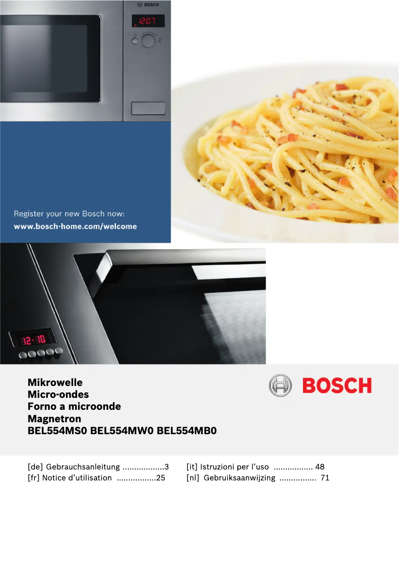Página 1 del manual Manual de usuario Bosch BEL554MW0