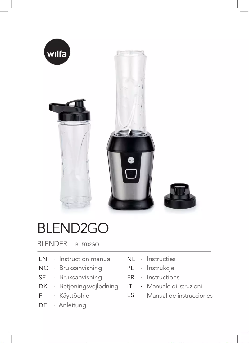 Imagen de la primera página del manual del dispositivo Blend2Go BL-5002GO