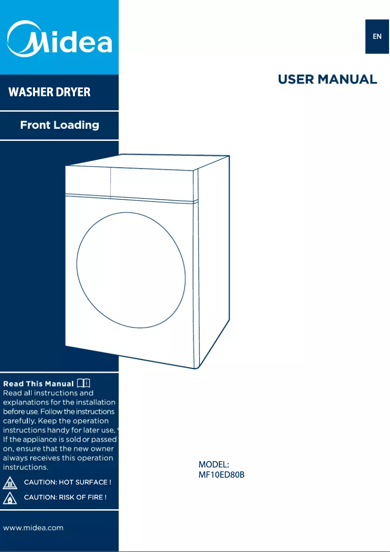 Página 1 del manual Manual de usuario Midea MF10ED80B
