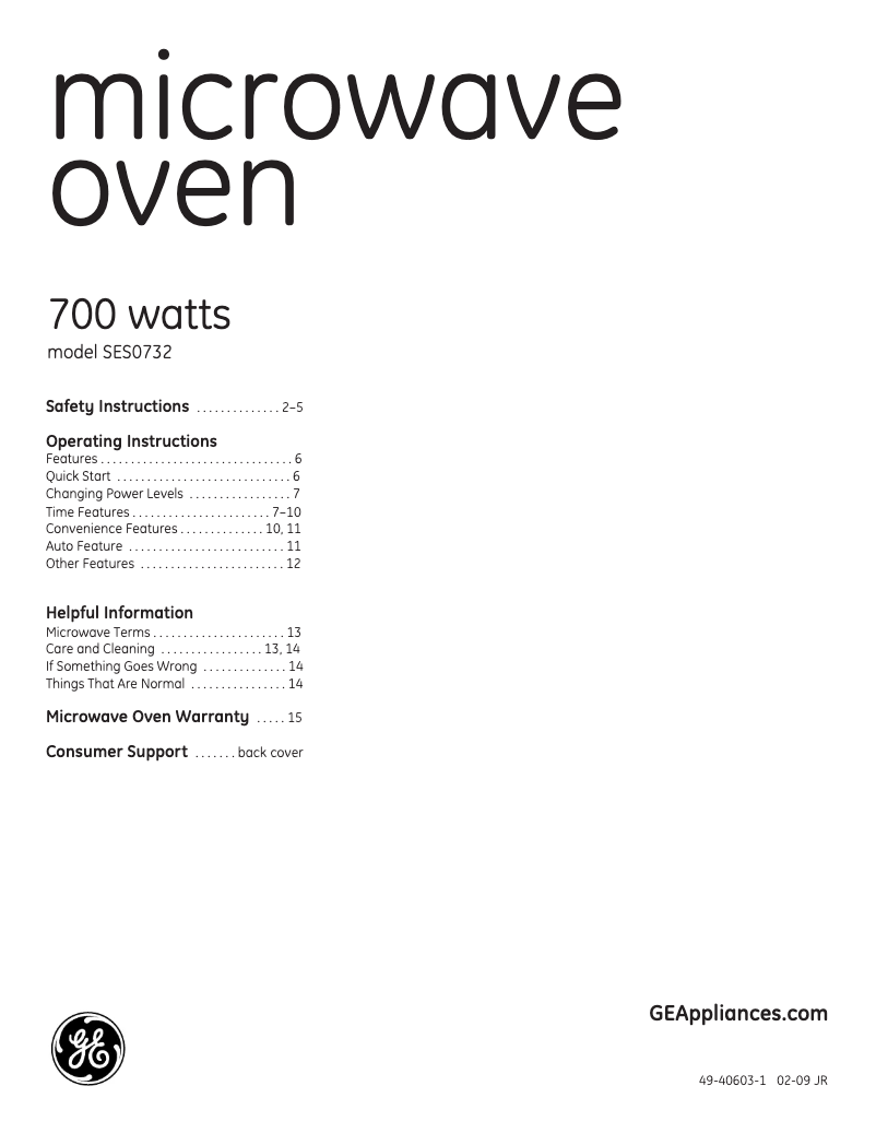 Imagen de la primera página del manual del dispositivo SES0732DNBB