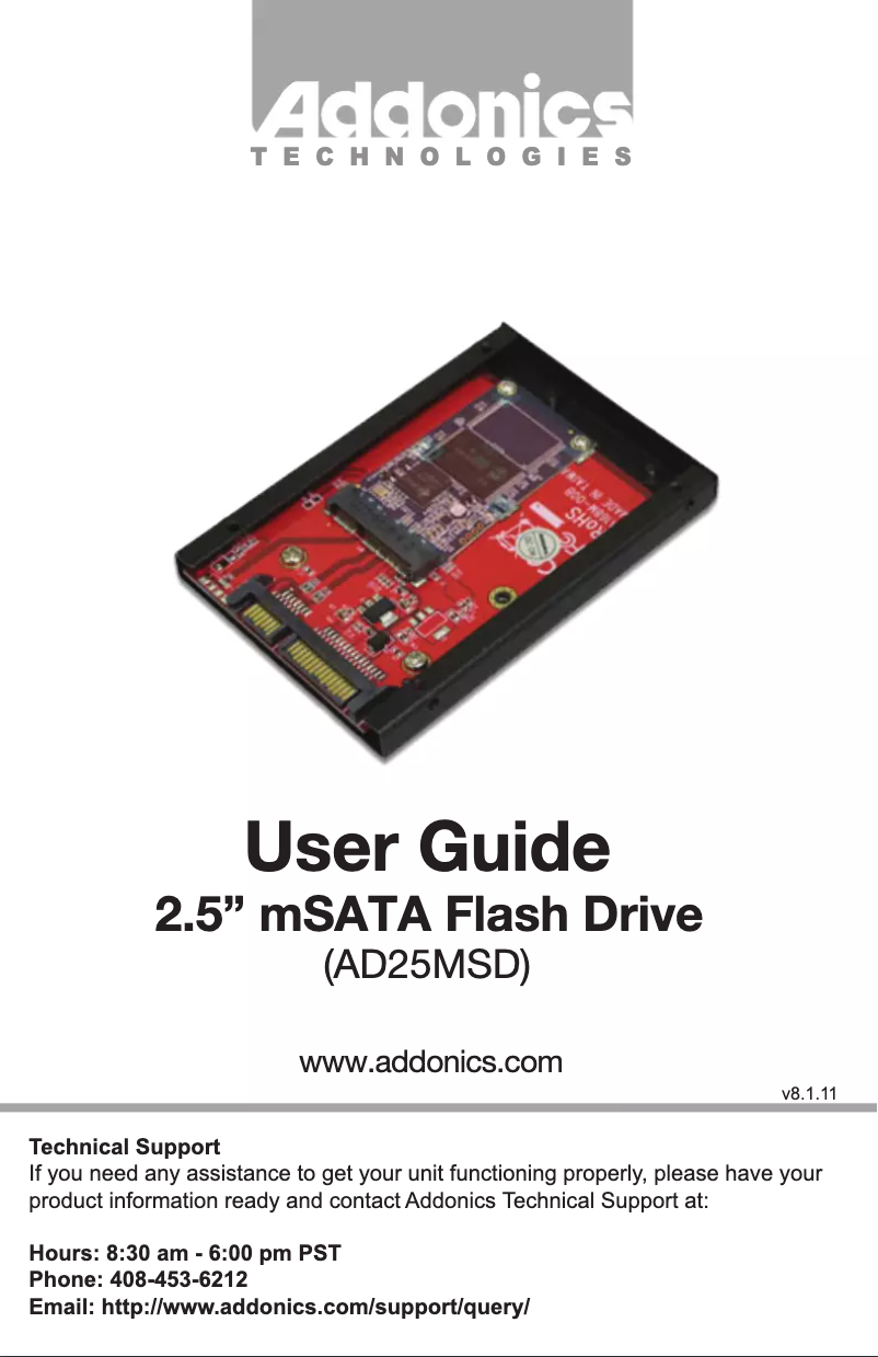 Imagen de la primera página del manual del dispositivo AD25MSD