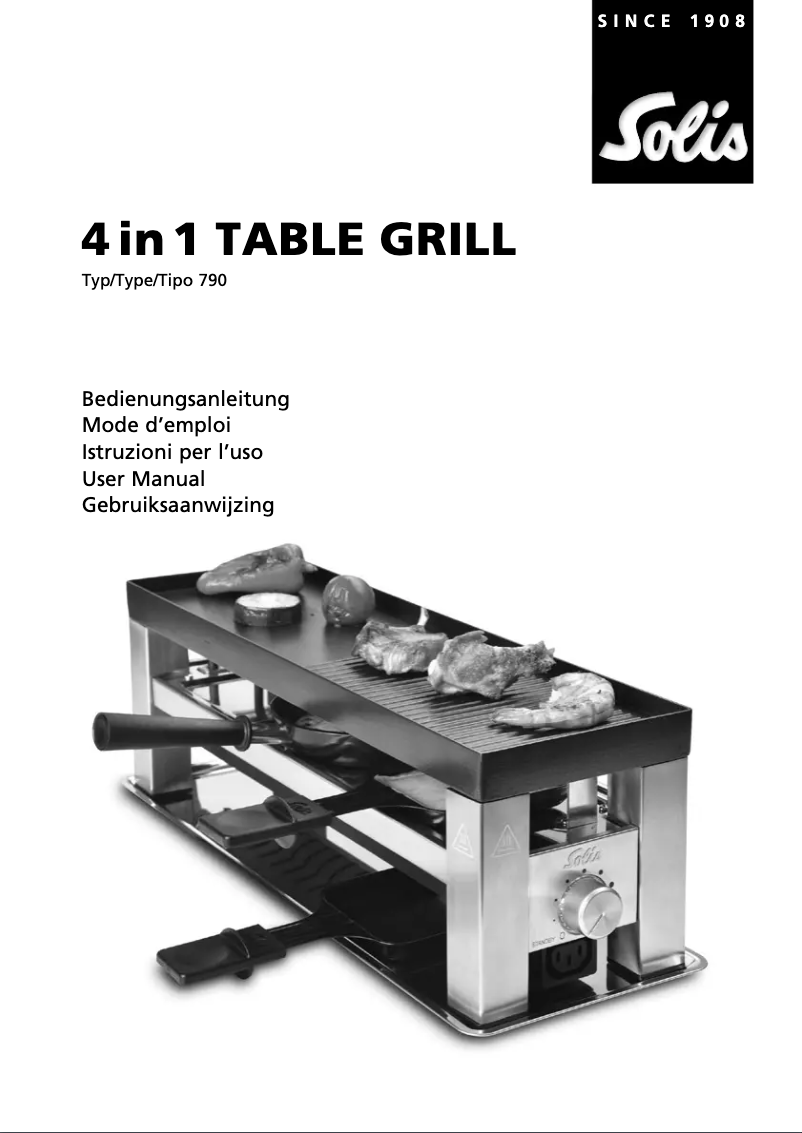 Imagen de la primera página del manual del dispositivo 4 in 1 Table Grill 790
