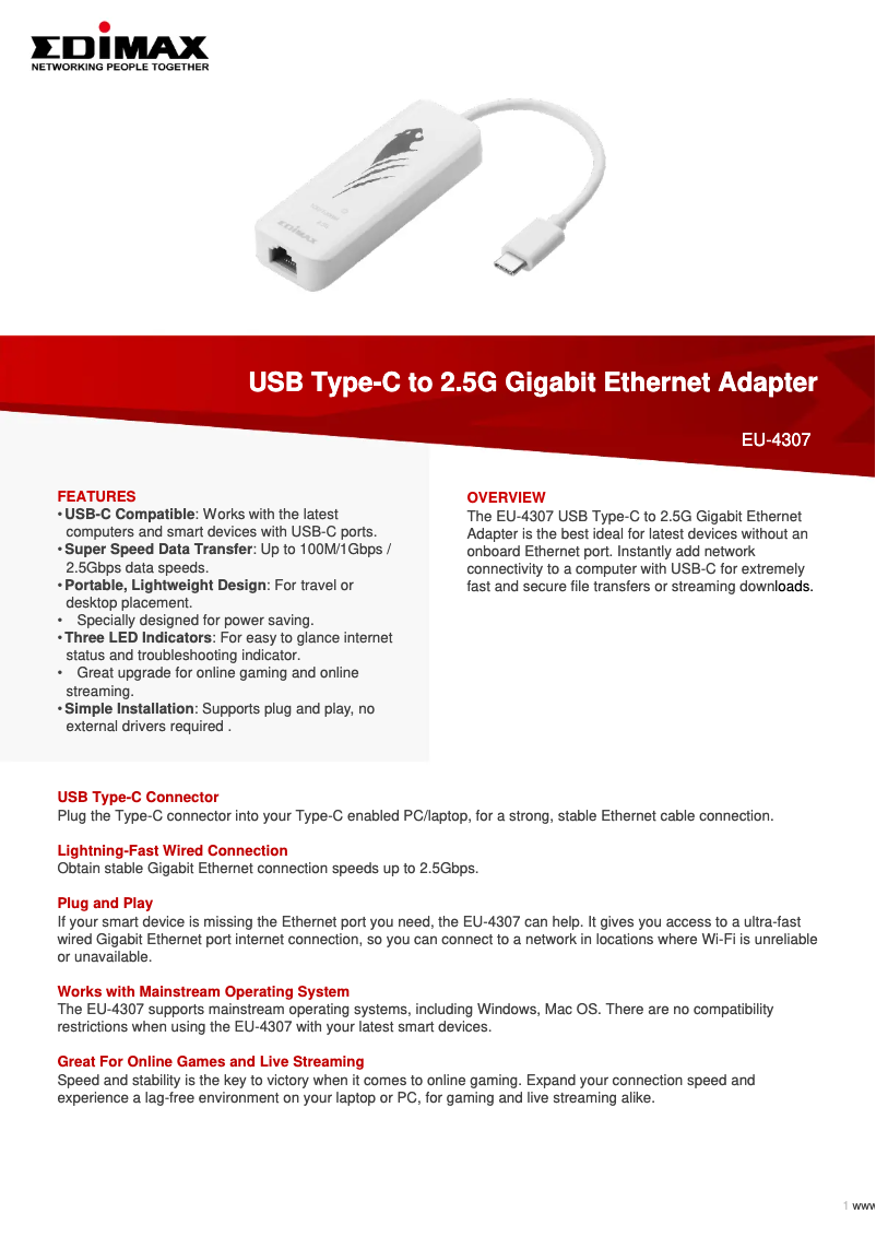 Imagen de la primera página del manual del dispositivo EU-4307