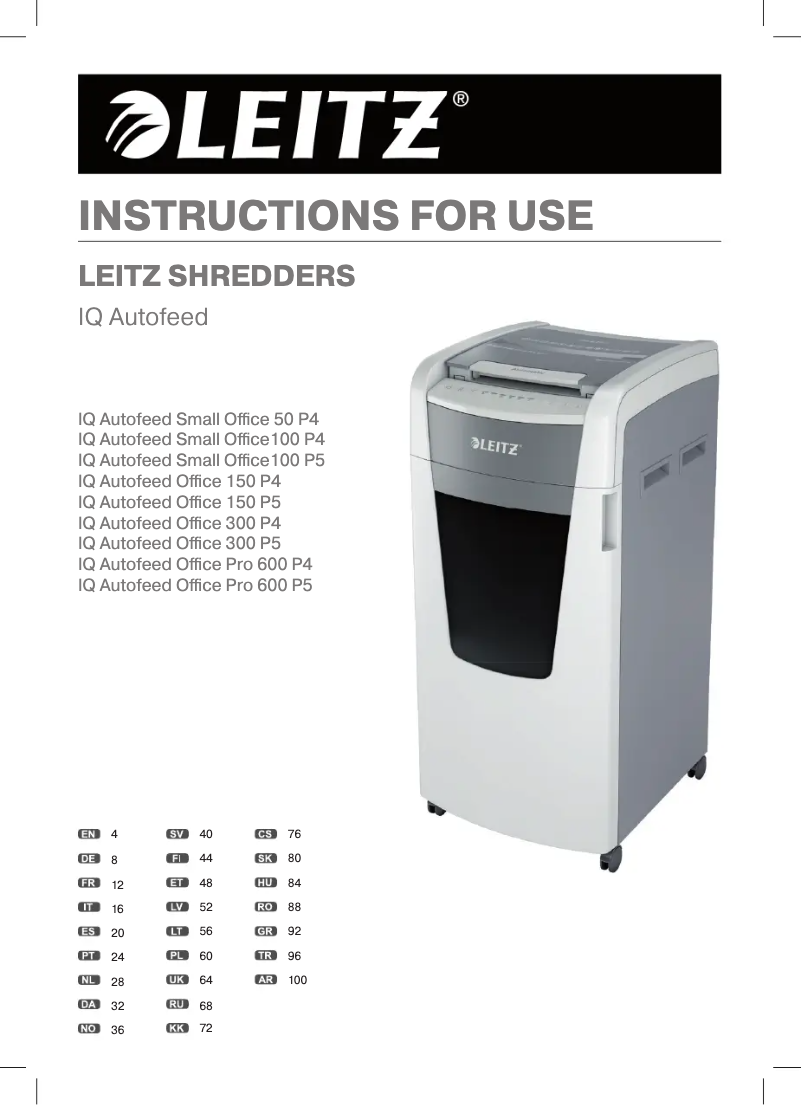 Imagen de la primera página del manual del dispositivo IQ Autofeed Small Office 100 P5