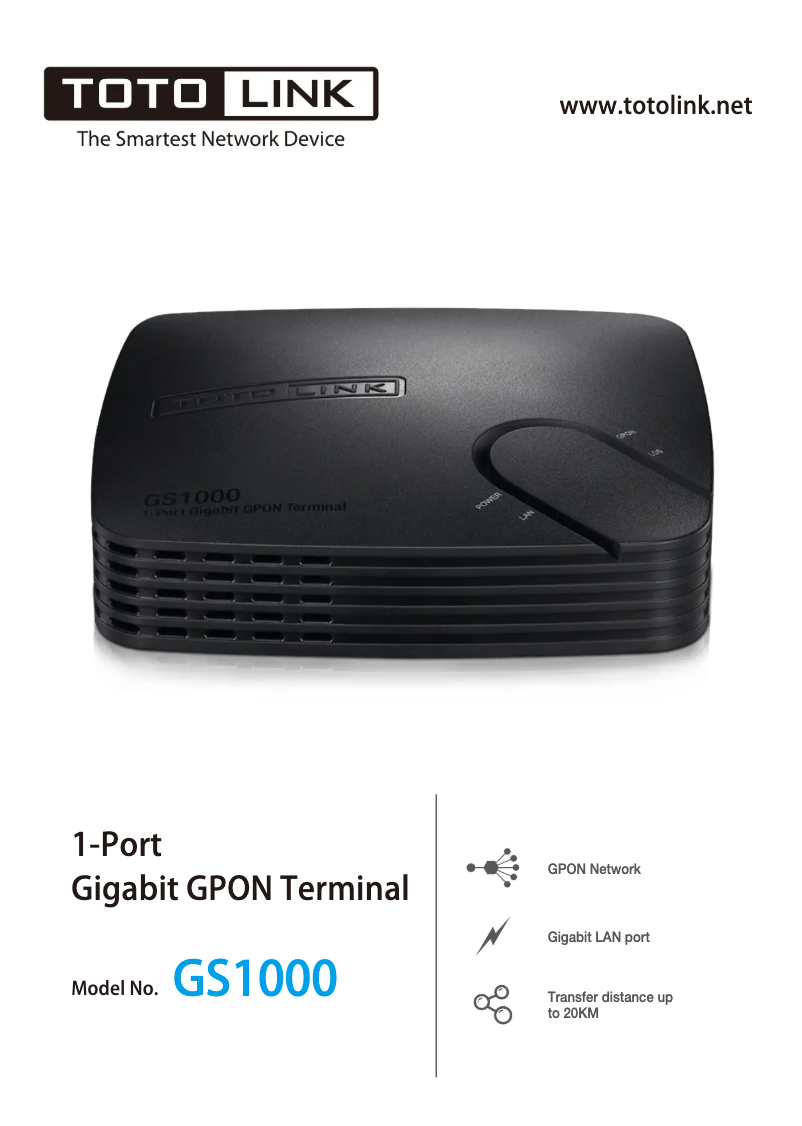 Imagen de la primera página del manual del dispositivo GS1000