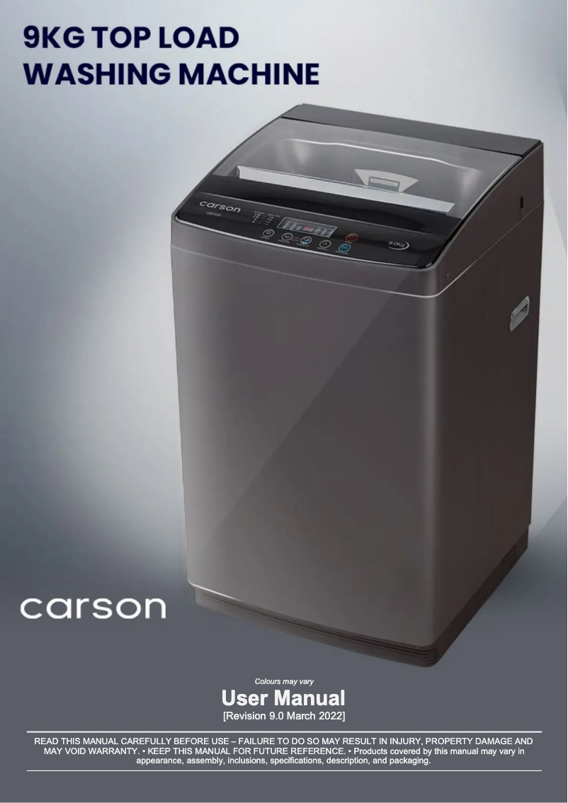 Página 1 del manual Manual de usuario Carson CST9G3P