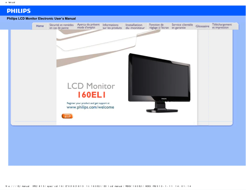 Imagen de la primera página del manual del dispositivo 160EL1SB