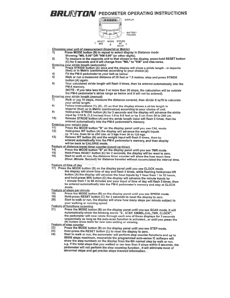 Página 1 del manual Manual de usuario Brunton PED 1202