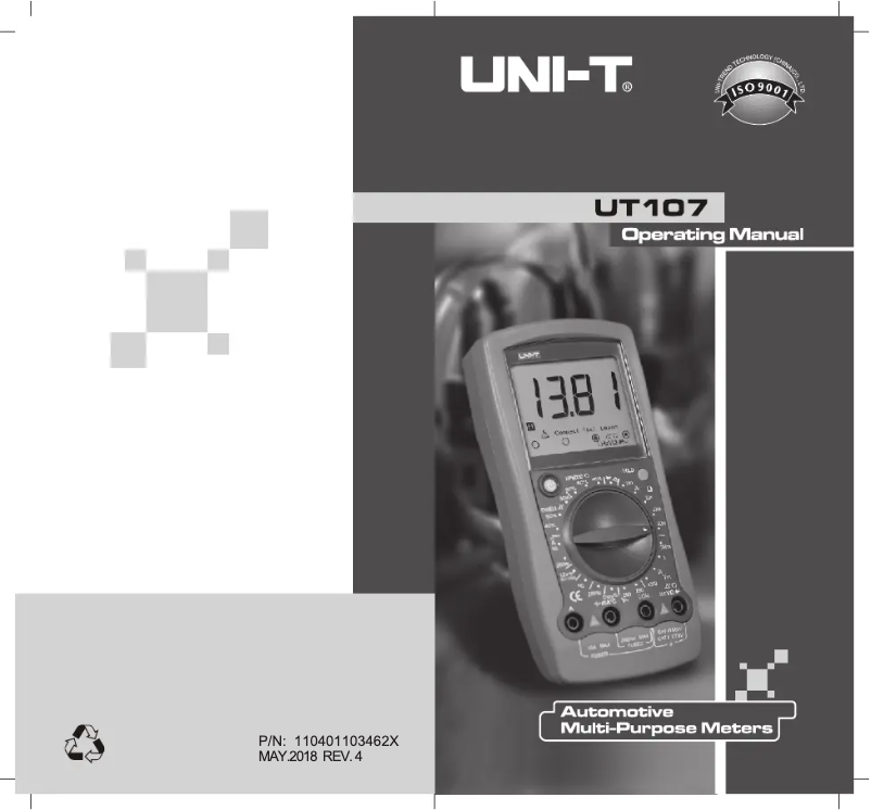 Página 1 del manual Manual de usuario Uni-T UT107