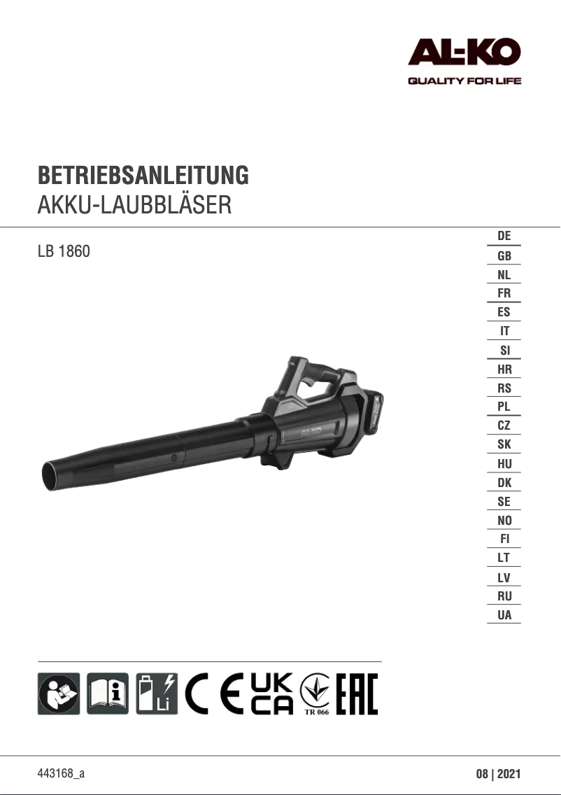 Página 1 del manual Manual de usuario AL-KO LB 1860