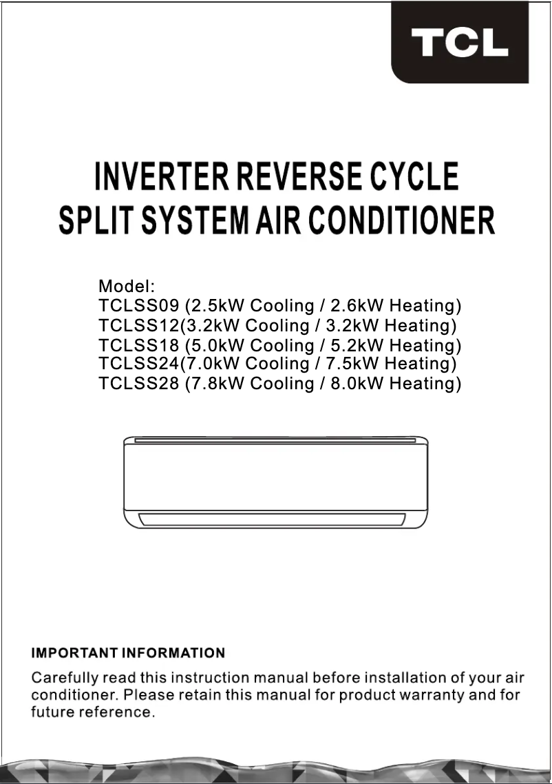Imagen de la primera página del manual del dispositivo TCLSS18
