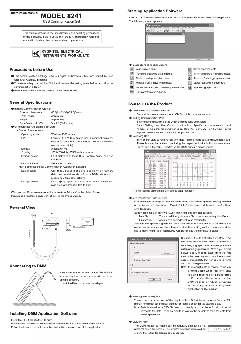 Página 1 del manual Manual de usuario Kyoritsu 8241