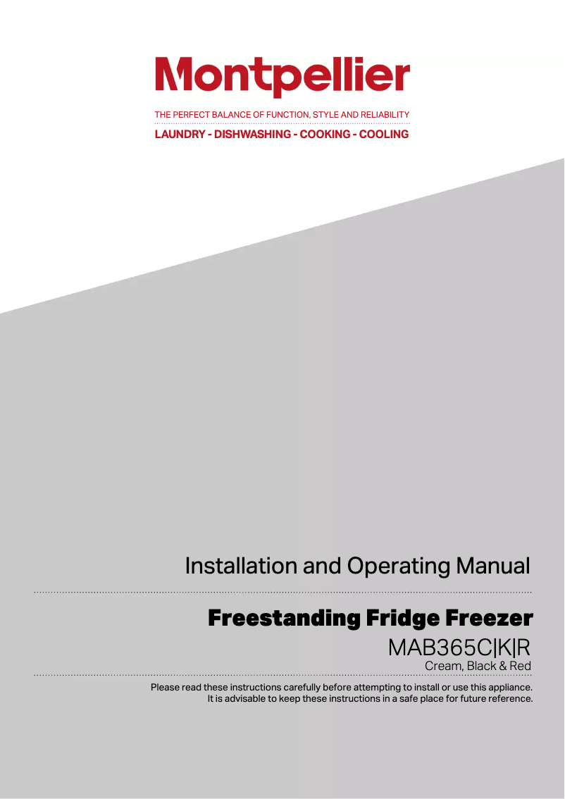 Imagen de la primera página del manual del dispositivo MAB365K