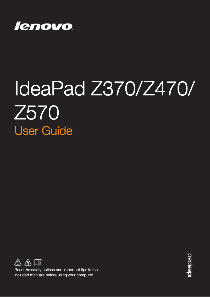 Imagen de la primera página del manual del dispositivo IdeaPad Z470