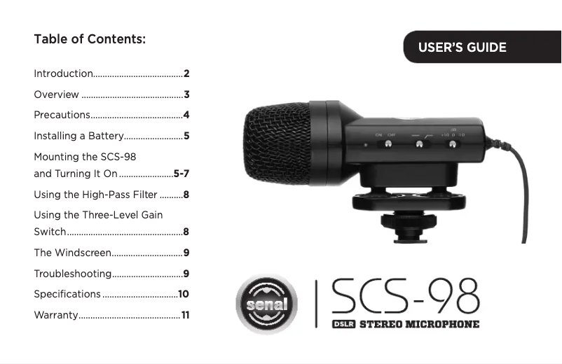 Página nº 1 - Manual de usuario Senal SCS-98