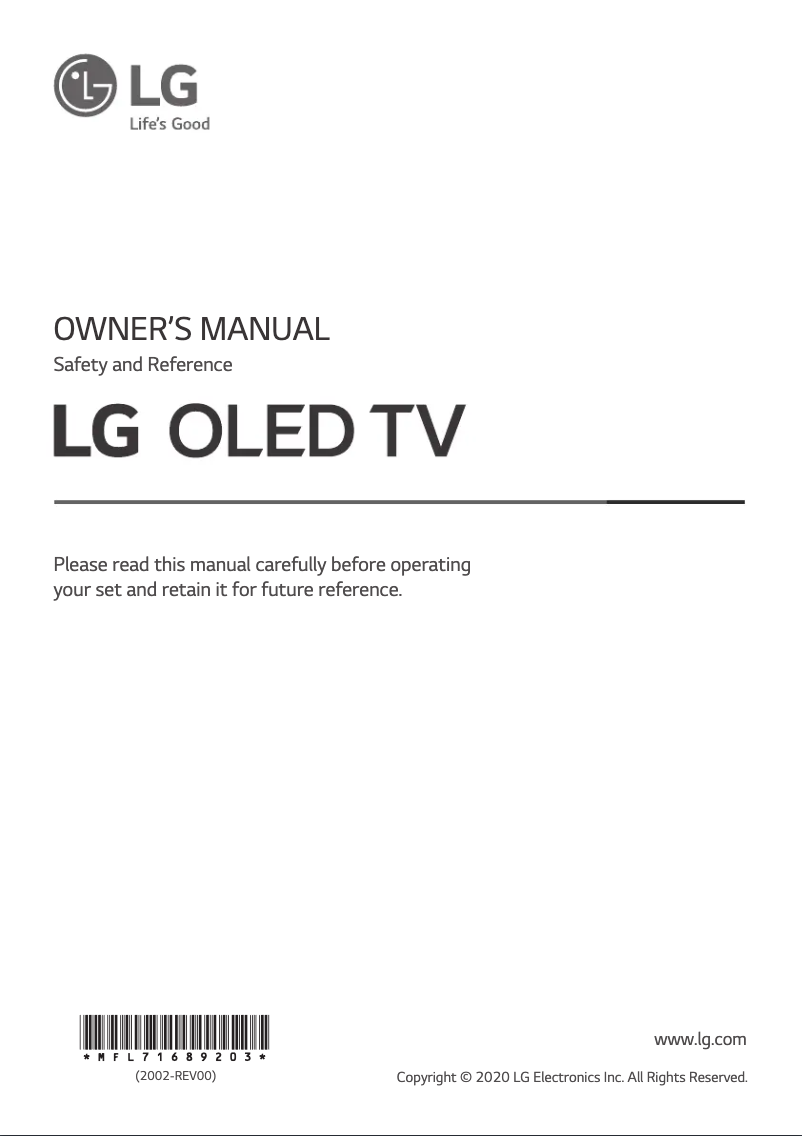 Página nº 1 - Manual de usuario LG OLED77GX6LA