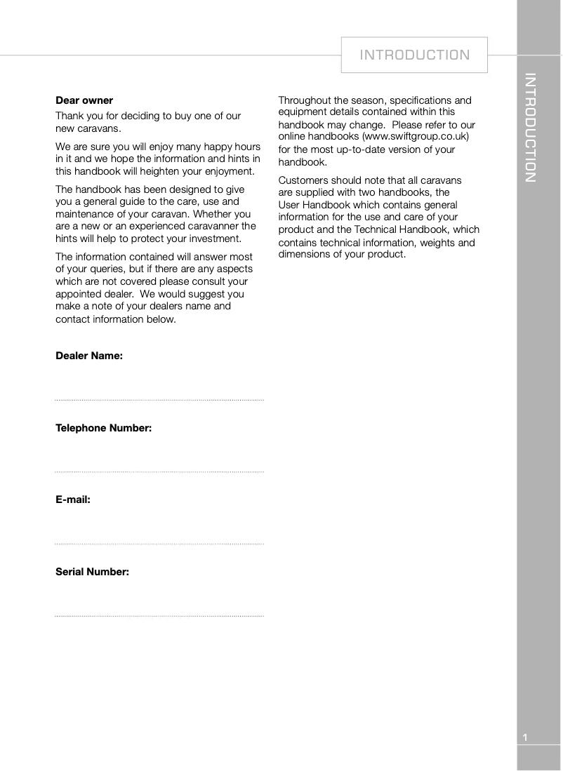 Página 1 del manual Manual de usuario Swift Conqueror (2015)