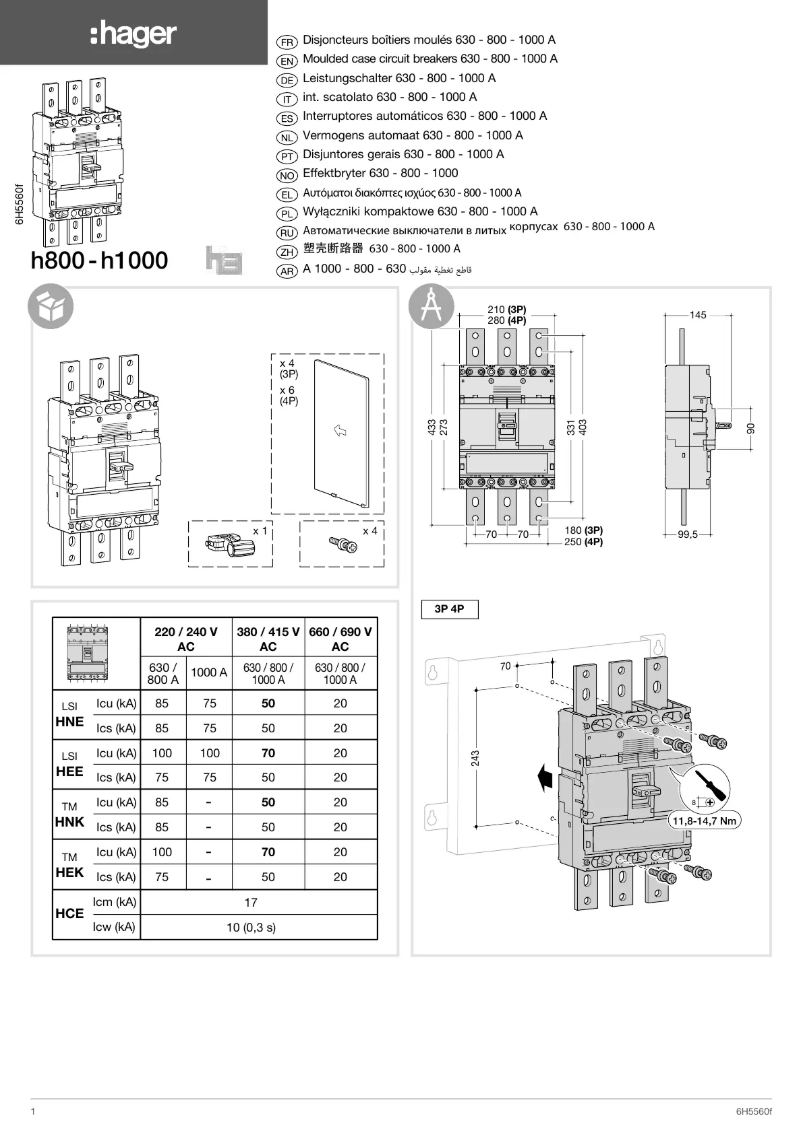 Página 1 del manual Manual de usuario Hager HNE800H