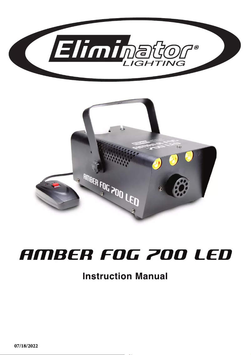 Imagen de la primera página del manual del dispositivo Amber Fog 700 LED