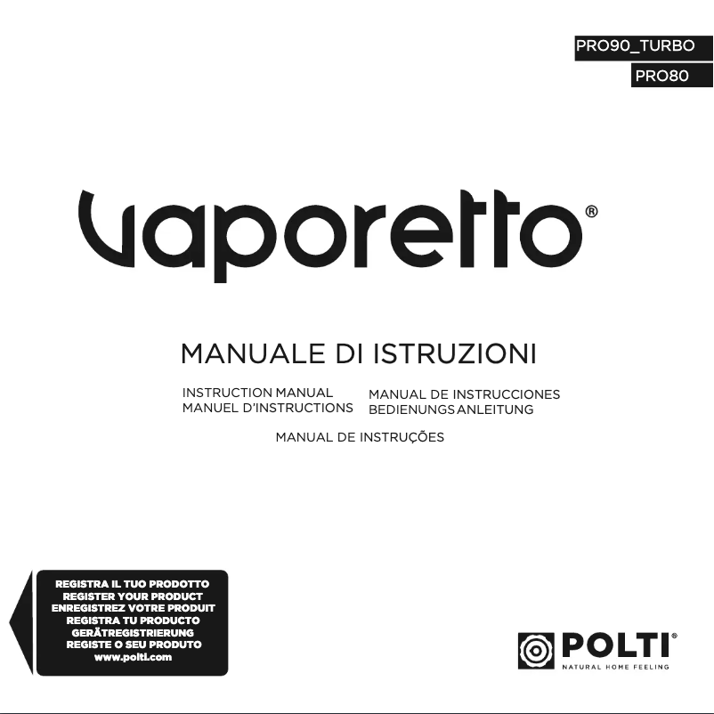 Página 1 del manual Manual de usuario Polti Vaporetto Pro 90 Turbo